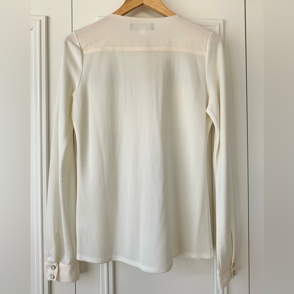 Jones New York Cream Button-Up Shirt, Size M - Picture 7 of 9
